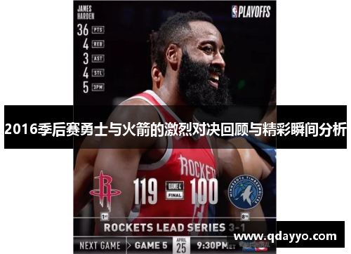 2016季后赛勇士与火箭的激烈对决回顾与精彩瞬间分析